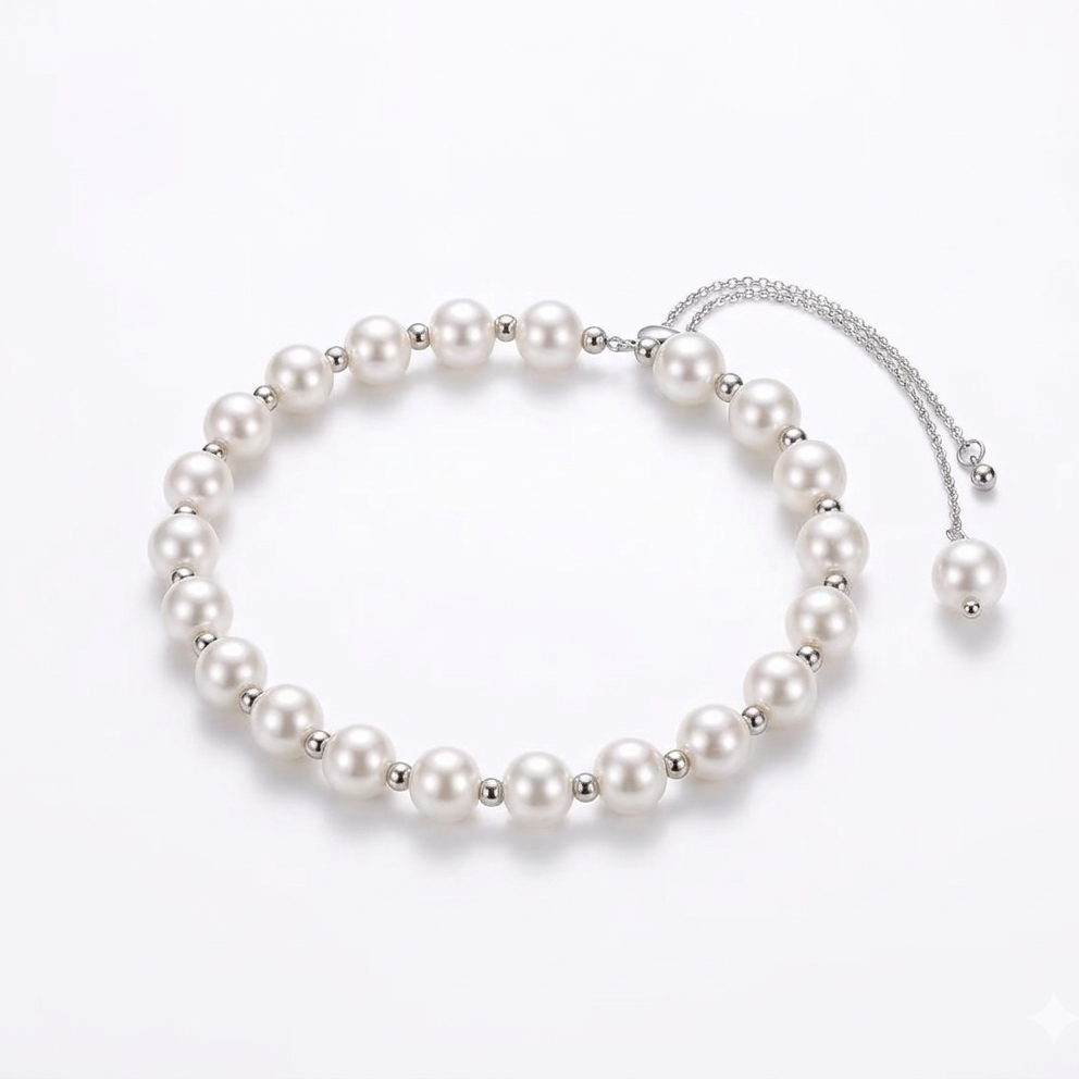 Pearl bracelet on a white background