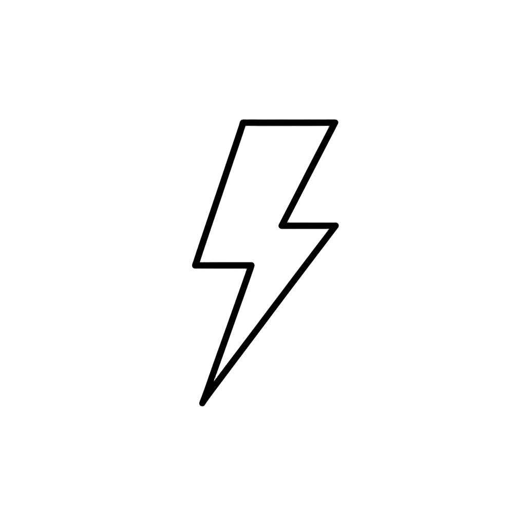 lightning bolt line icon 